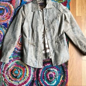 Tan and black Bradley leather coat